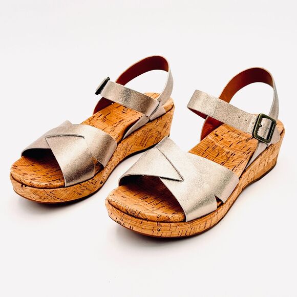 Kork-ease Myrna 2.0 Soft Gold Ankle Strap Womens Size 7M Wedge Sandals - Picture 8 of 12